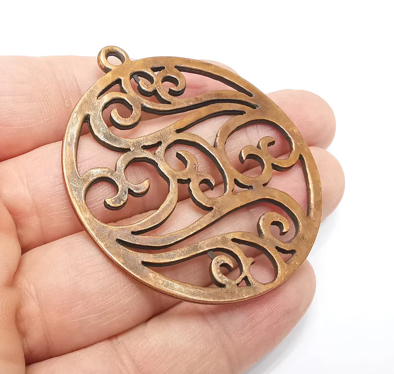 Branch Filigree Pendant Antique Copper Plated Pendant (60x53mm) G29203