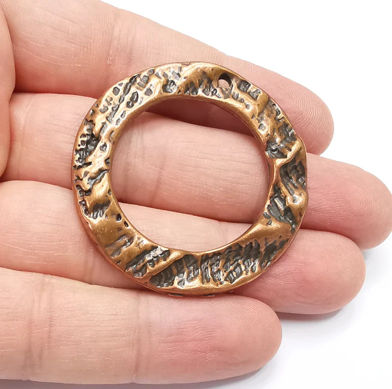 Organic Surface Charms Pendant Antique Copper Plated Pendant (46mm) G29204