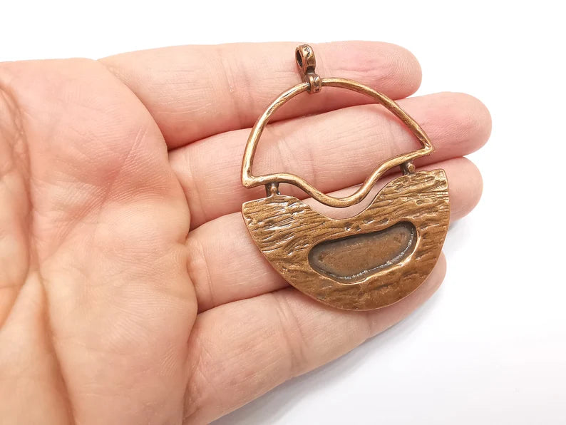 Unique Copper Pendant Antique Copper Plated (62x49mm) G29206