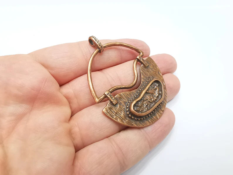 Unique Copper Pendant Antique Copper Plated (62x49mm) G29206