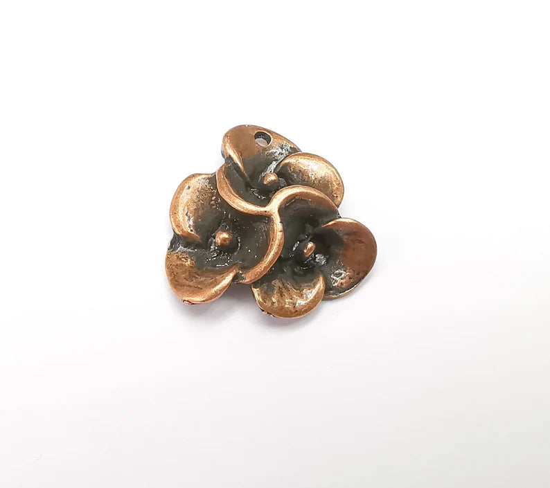 Flower Charms Pendant Antique Copper Plated Charms (29x29mm) G29210