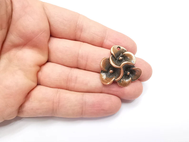 Flower Charms Pendant Antique Copper Plated Charms (29x29mm) G29210