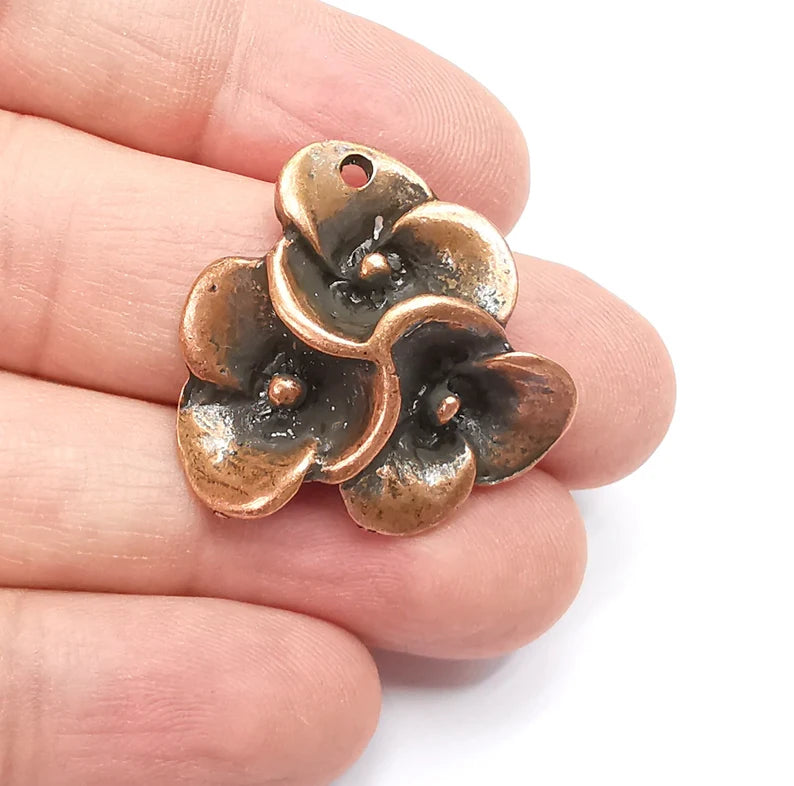 Flower Charms Pendant Antique Copper Plated Charms (29x29mm) G29210