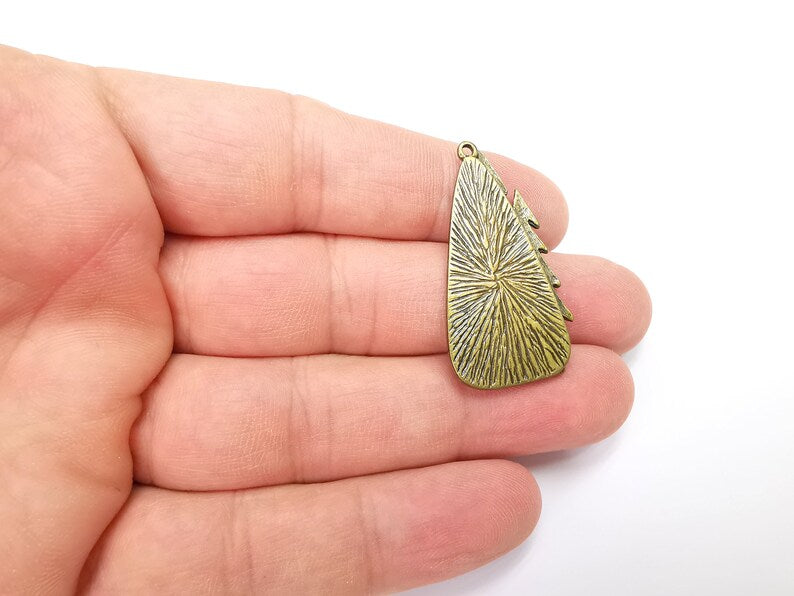 Trees Charms Antique Bronze Plated Brushed Charms (40x19mm) G29226