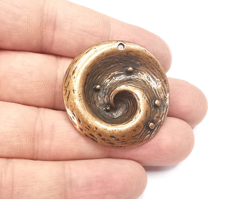 Swirl Charms, Antique Copper Plated Charms (37mm) G29245