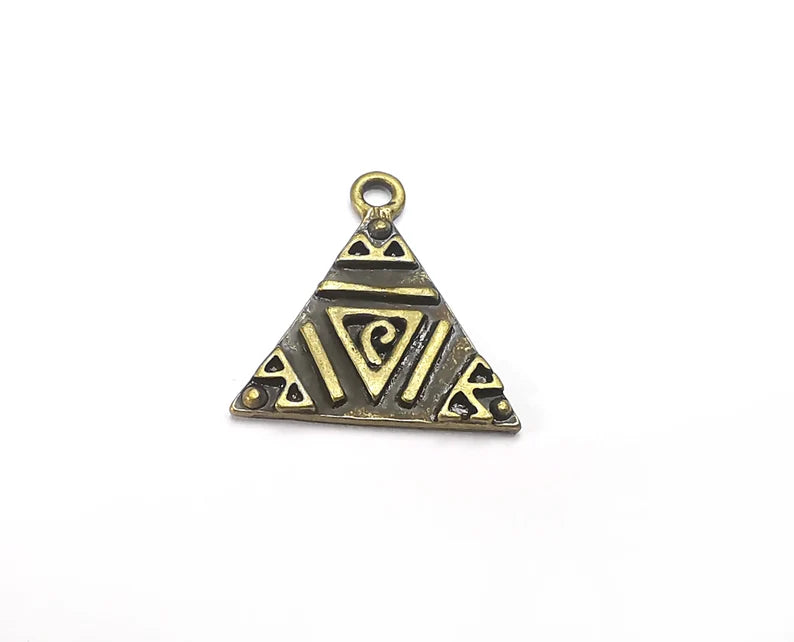 5 Triangle Charms, Antique Bronze Plated (21x19mm) G29246