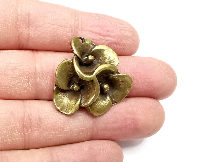 Flower Charms Pendant Antique Bronze Plated Charms (29x29mm) G29467