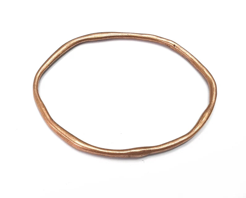 Antique Copper Oval Connector Antique Copper Plated Organic Shape Hoop (90x76mm) G29470