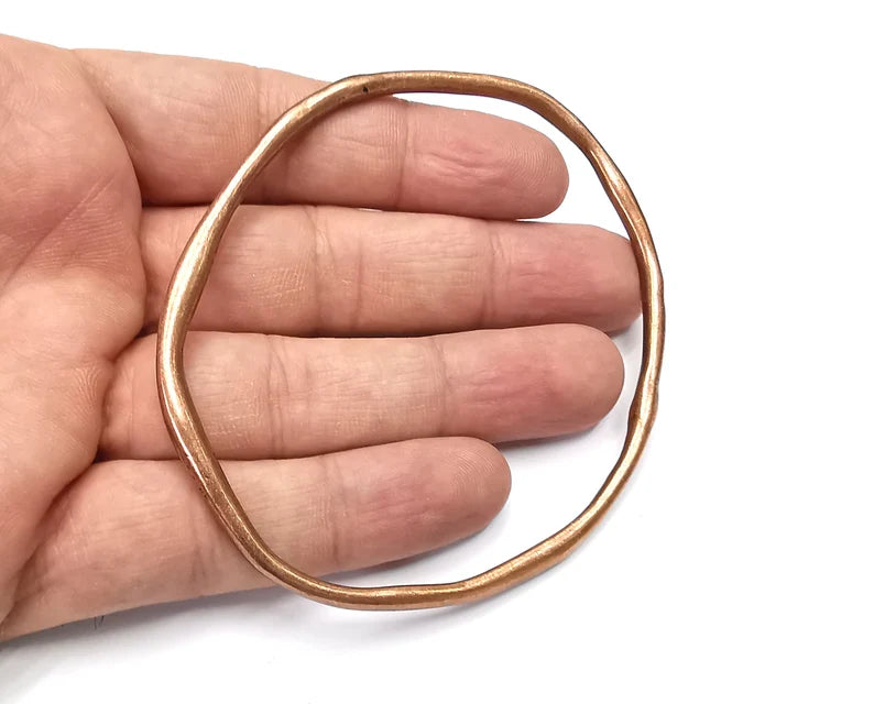 Antique Copper Oval Connector Antique Copper Plated Organic Shape Hoop (90x76mm) G29470