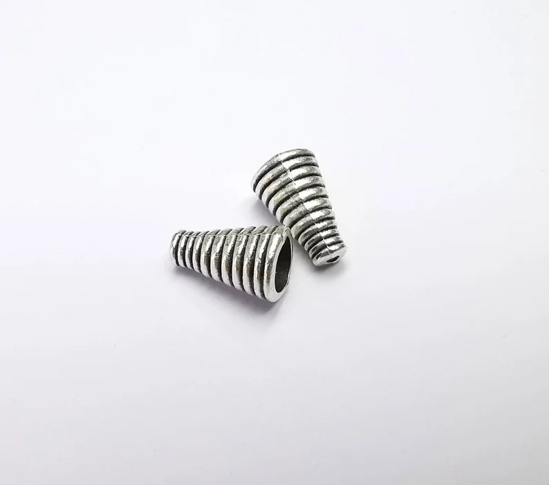 2 Cone Findings Antique Silver Plated Findings (16x10mm) G29249