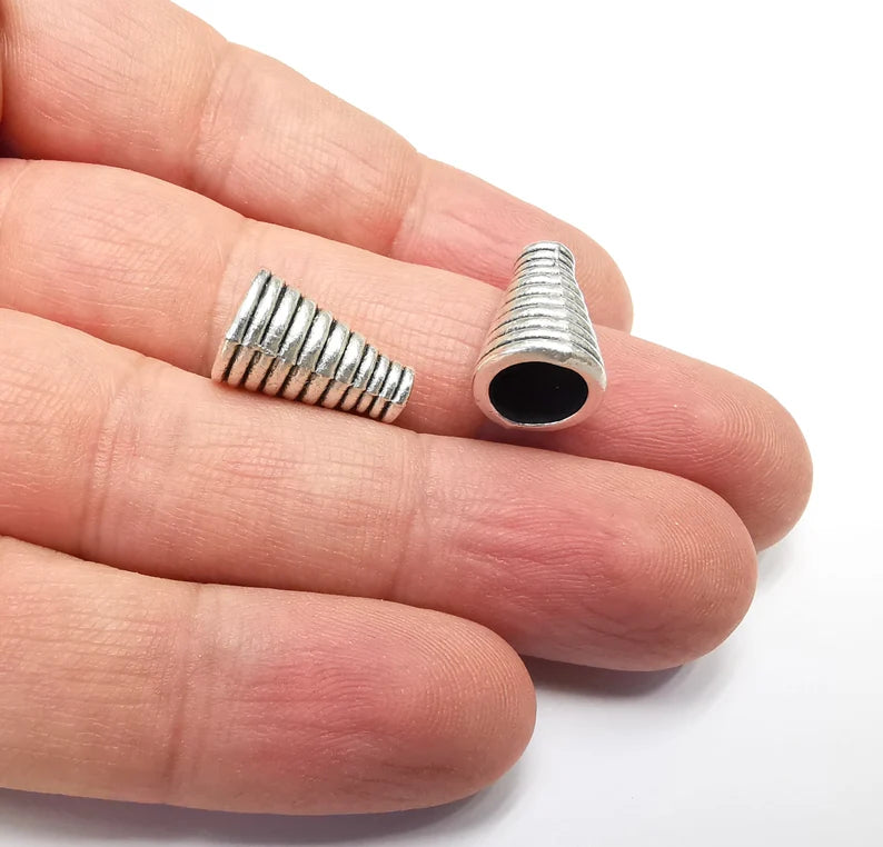 2 Cone Findings Antique Silver Plated Findings (16x10mm) G29249