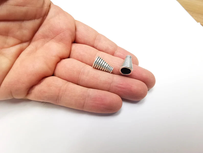 2 Cone Findings Antique Silver Plated Findings (16x10mm) G29249