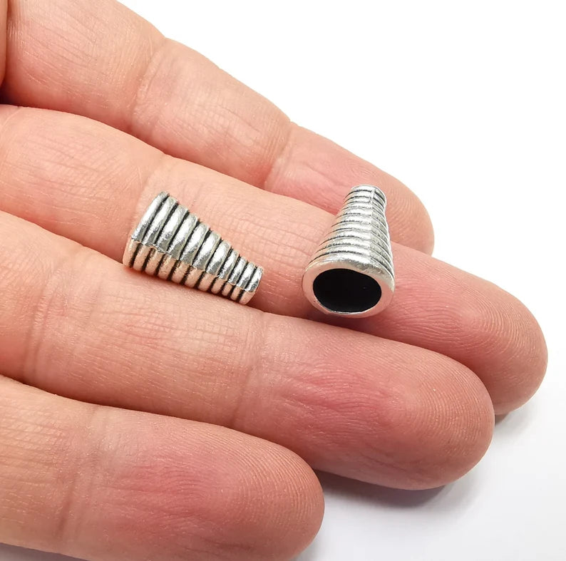 2 Cone Findings Antique Silver Plated Findings (16x10mm) G29249