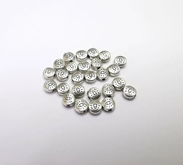 10 Antique Silver Beads, Antique Silver Plated Findings (6mm) G29252