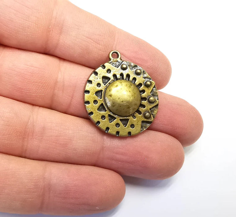 Unique Bronze Charms, Antique Bronze Plated (30x26mm) G29255