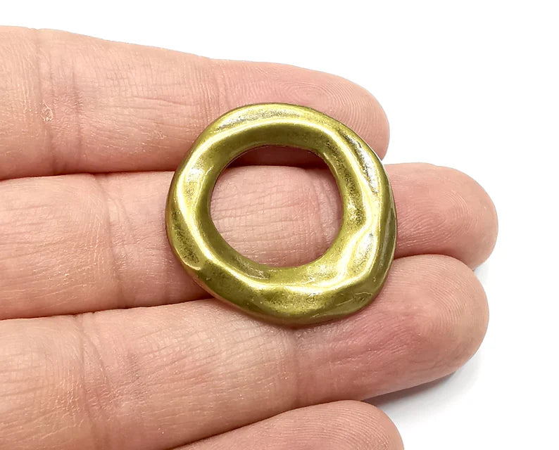 Circle Hoop Charms Findings, Antique Bronze Plated Findings (31mm) G29259