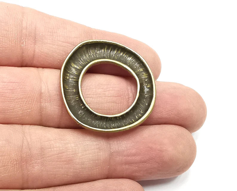 Circle Hoop Charms Findings, Antique Bronze Plated Findings (31mm) G29259