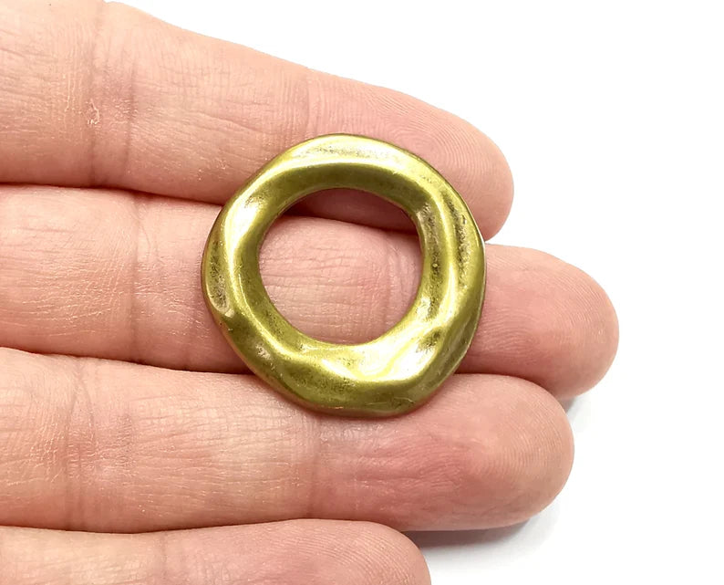Circle Hoop Charms Findings, Antique Bronze Plated Findings (31mm) G29259