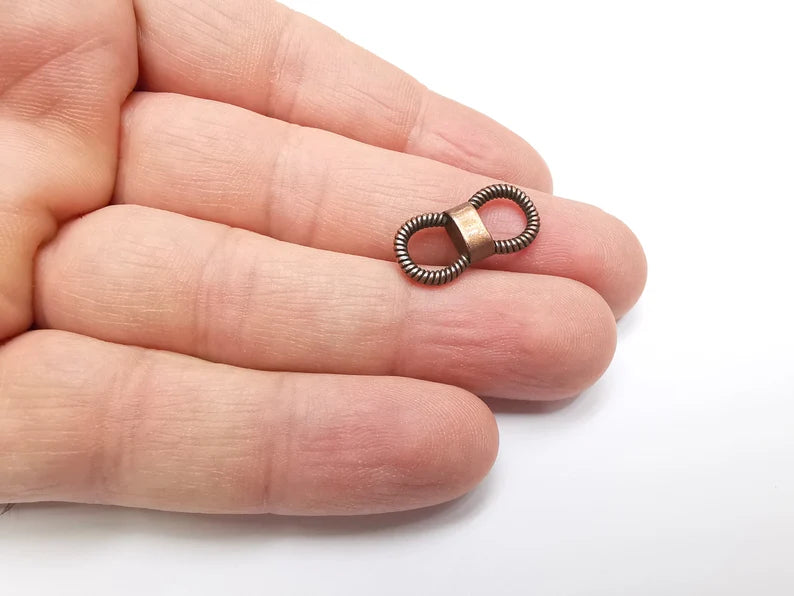 5 Two hole Connector Knot Connector Charms Antique Copper Plated (21x10mm) G29285