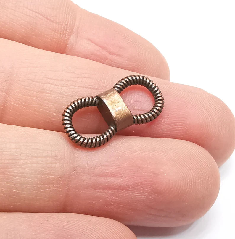 5 Two hole Connector Knot Connector Charms Antique Copper Plated (21x10mm) G29285