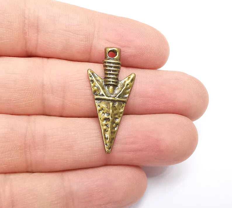 4 Antique Bronze Plated Charms (34x16mm) G29291