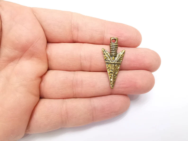 4 Antique Bronze Plated Charms (34x16mm) G29291
