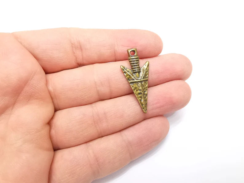 4 Antique Bronze Plated Charms (34x16mm) G29291