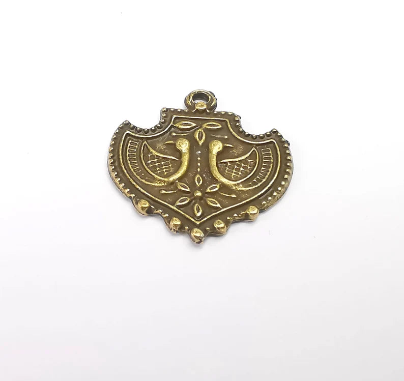 2 Bronze Dangle Charms, Antique Bronze Plated (27x26mm) G29608
