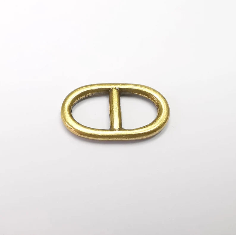 5 Two Hole Connector Antique Bronze Plated Oval Findings (23x13mm) G29411