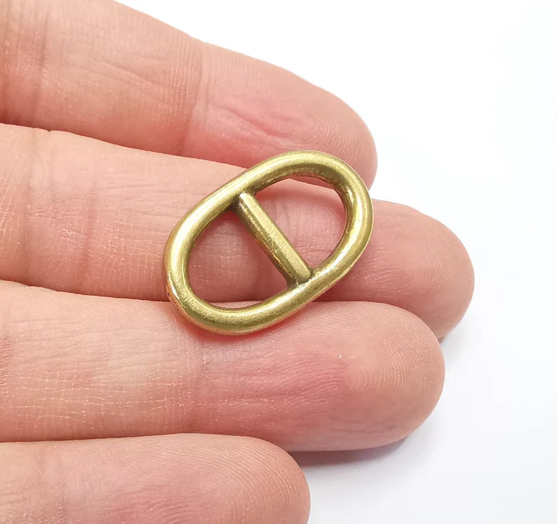 5 Two Hole Connector Antique Bronze Plated Oval Findings (23x13mm) G29411