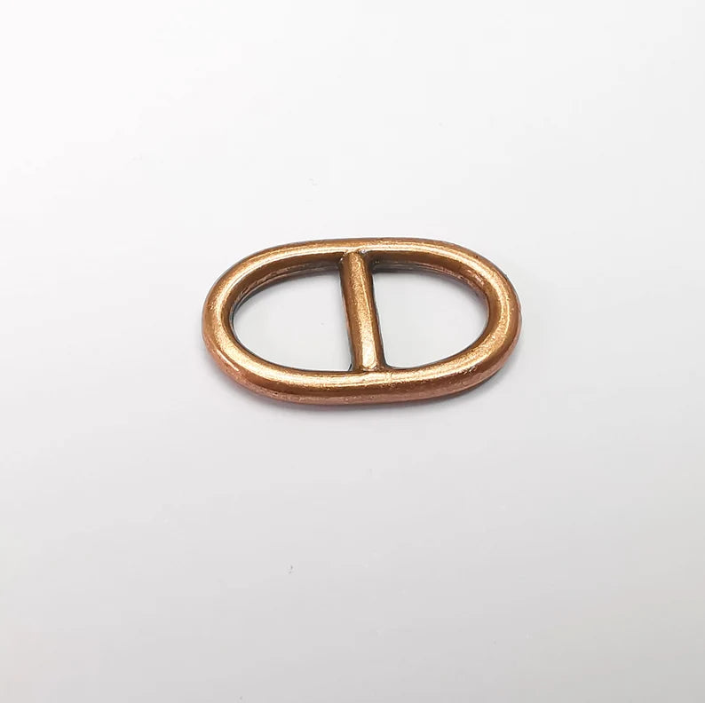 5 Two Hole Connector Antique Copper Plated Oval Findings (23x13mm) G29413