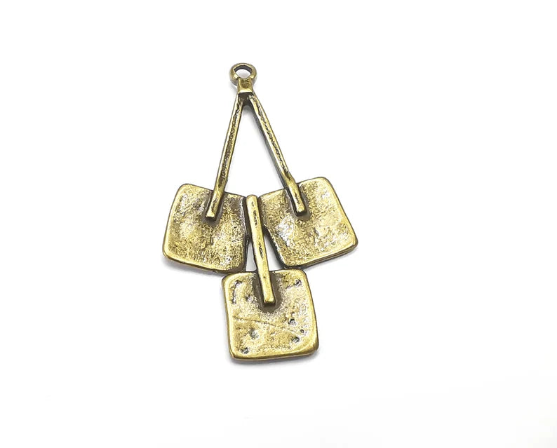 Bunch Charms Antique Bronze Plated Charms, Earring Dangle Components (47x27mm) G29415