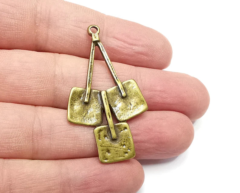 Bunch Charms Antique Bronze Plated Charms, Earring Dangle Components (47x27mm) G29415