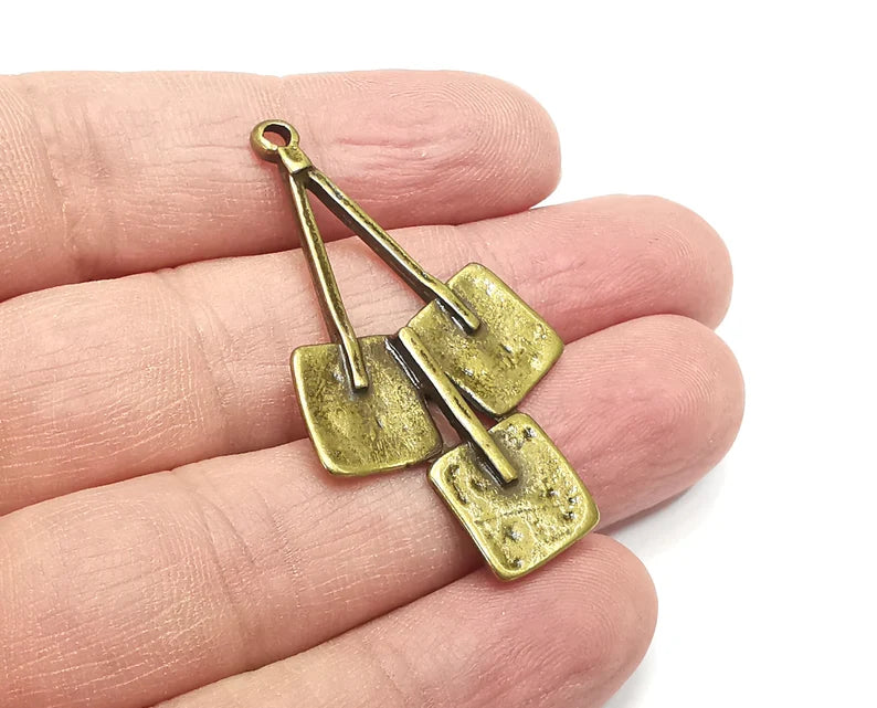 Bunch Charms Antique Bronze Plated Charms, Earring Dangle Components (47x27mm) G29415
