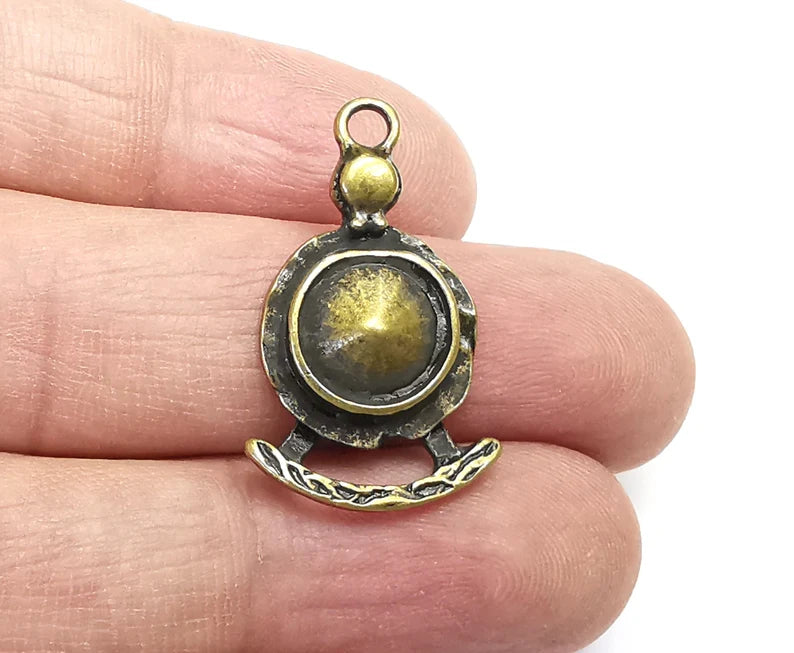Ethnic Charms, Antique Bronze Plated Charms (30x18mm) G29630