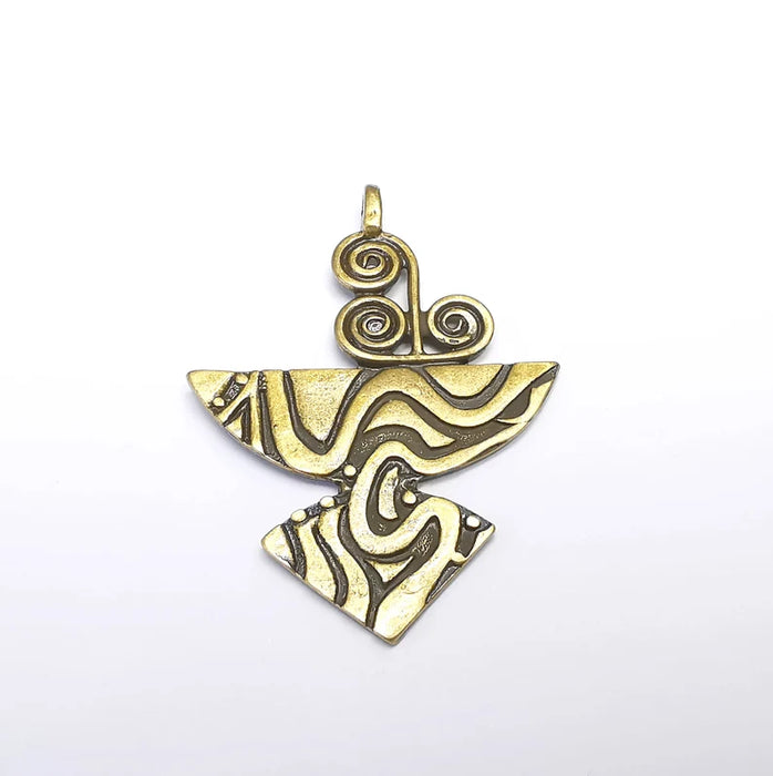 Unique Swirl Charms, Antique Bronze Plated (63x46mm) G29672