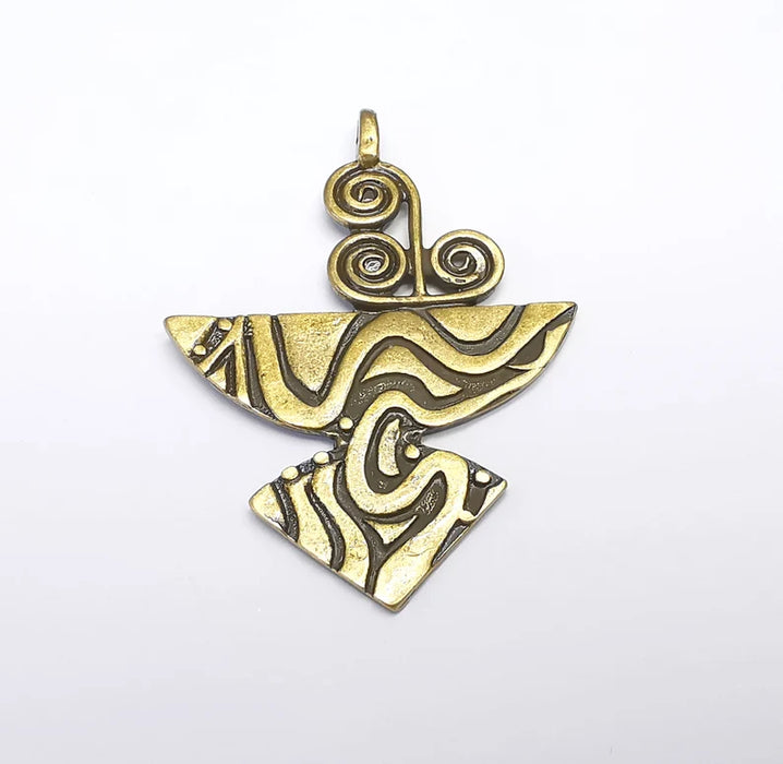 Unique Swirl Charms, Antique Bronze Plated (63x46mm) G29672