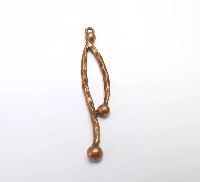 Hammered Ball Head Charms Antique Copper Plated Charms (76mm) G29673