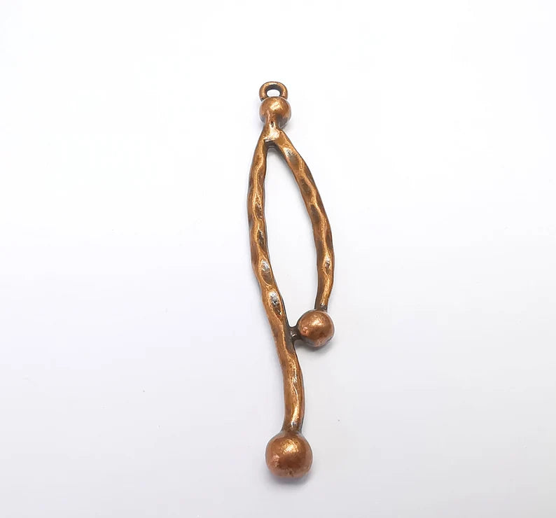 Hammered Ball Head Charms Antique Copper Plated Charms (76mm) G29673