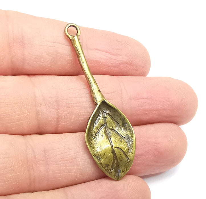 Leaf Branch Charms Antique Bronze Plated Charms (51x16mm) G29674