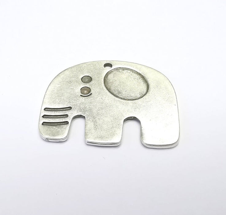 Elephant Charms Pendants, Antique Silver Plated Charms (42x34mm) G29687