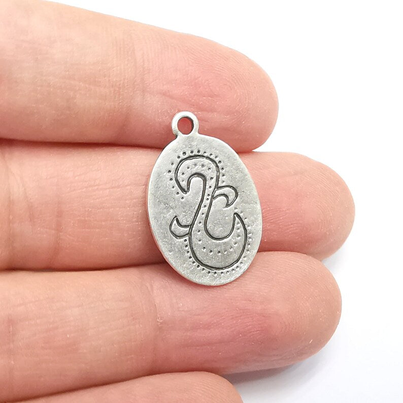 2 Silver Plated Charms Antique Silver Plated Charms (25x16mm) G29689