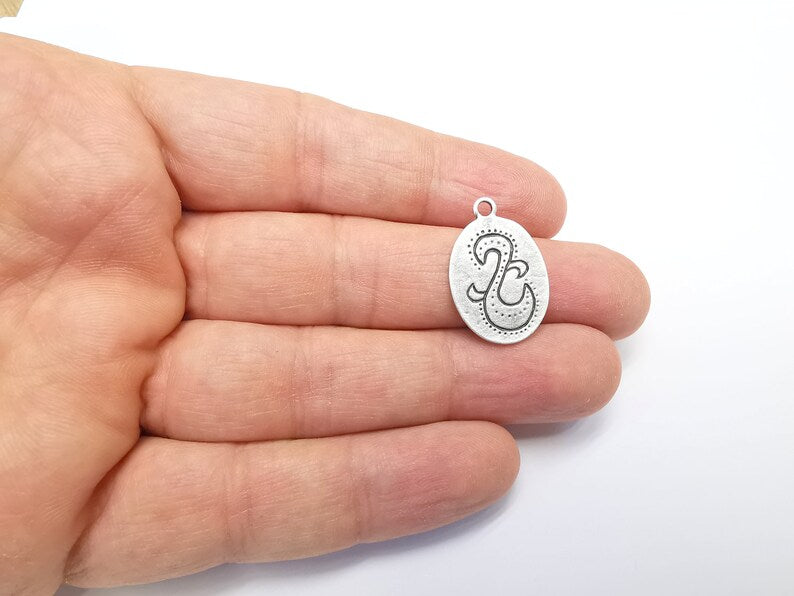 2 Silver Plated Charms Antique Silver Plated Charms (25x16mm) G29689
