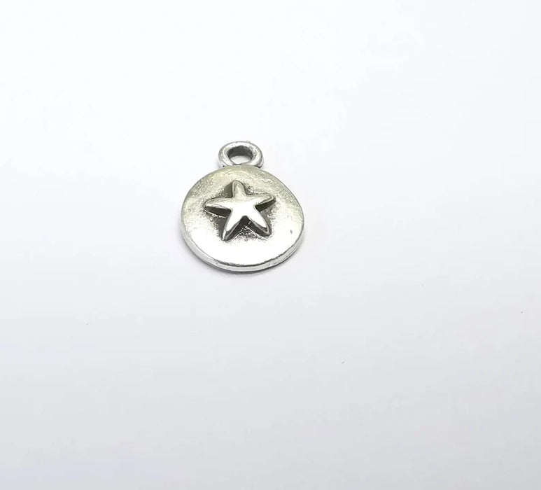 5 Star Charms Antique Silver Plated Charms (15x11mm) G29693