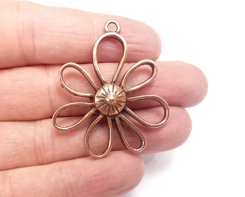 Flower Charms Pendant Antique Copper Plated Charms (46x39mm) G29702