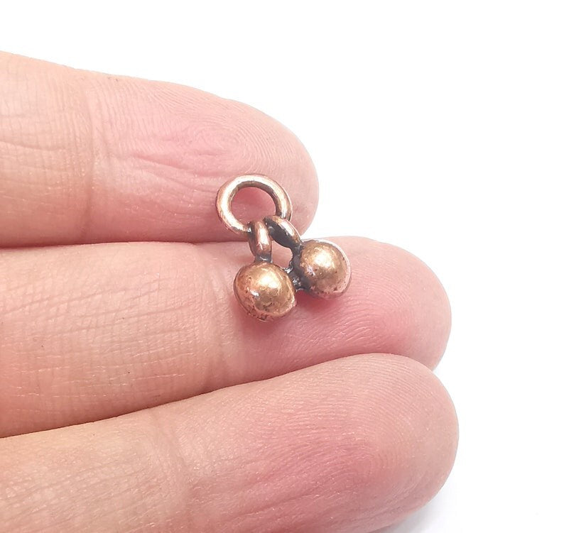5 Dangling Ball Charms Cherry Charms Antique Copper Plated Charms (42x15mm) G29720
