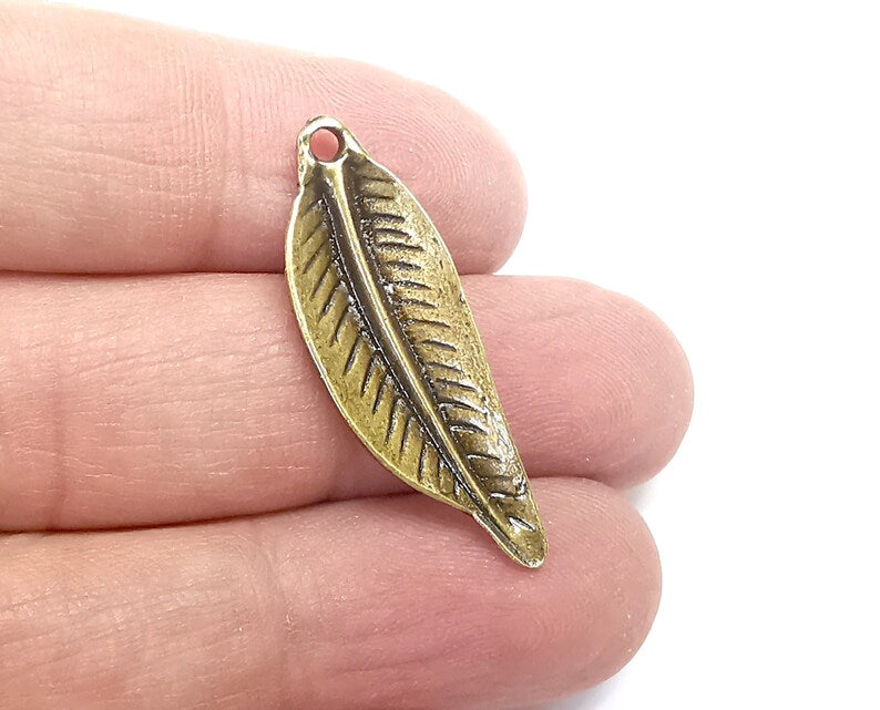 4 Leaf Charms Antique Bronze Plated Charms (35x12mm) G29745