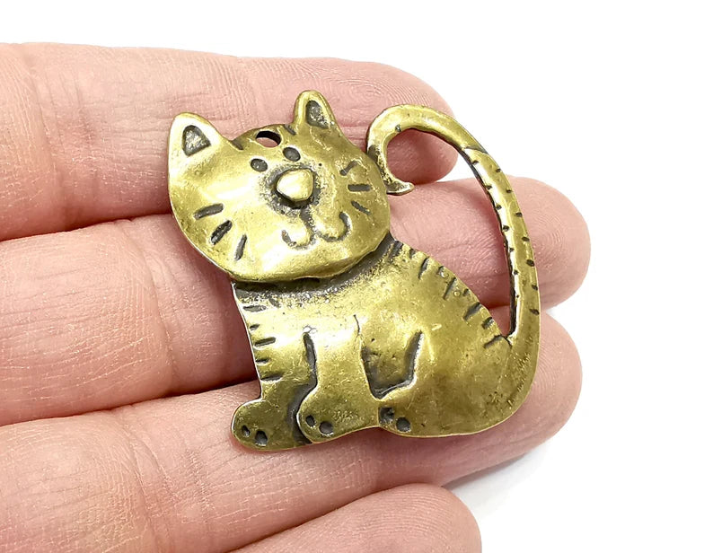 Cat Charms Antique Bronze Plated Charms (40x40mm) G29770