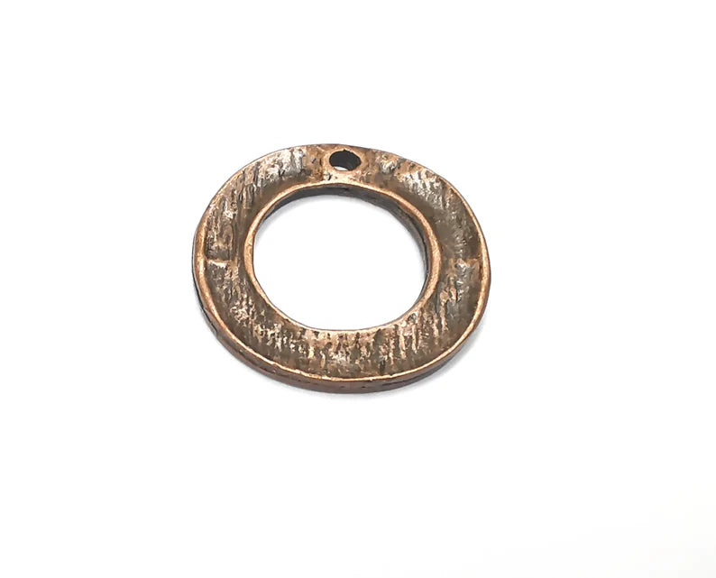 5 Round Disc Charms Antique Copper Plated (23mm) G29621