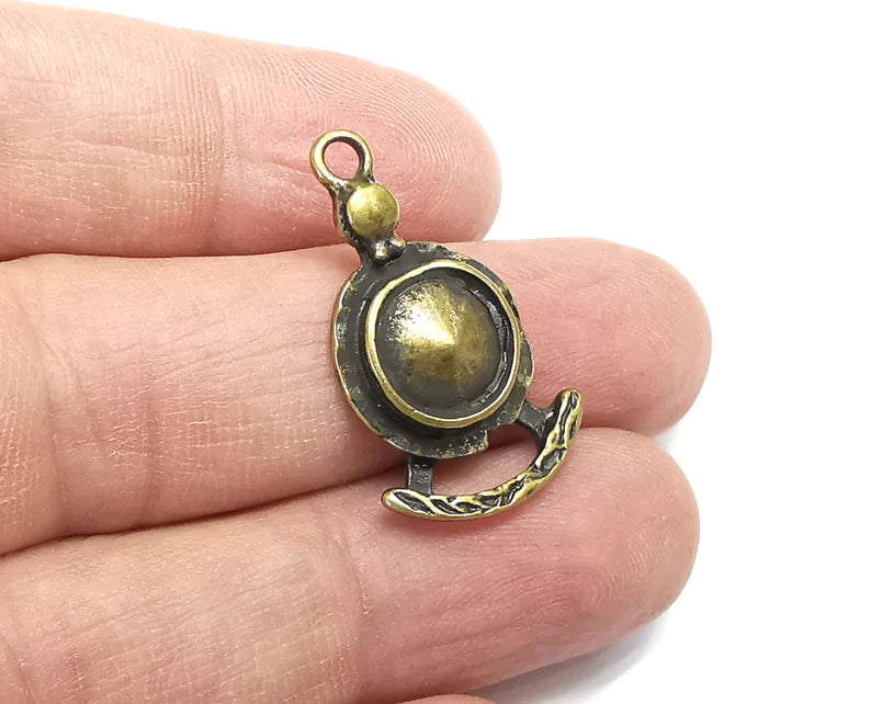 Ethnic Charms, Antique Bronze Plated Charms (30x18mm) G29630